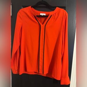 Calvin Klein Red Blouse with Black Accents